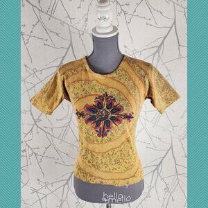 Unbranded Tie Dye Colorful Printed 100% Cotton Crewneck Cropped Tee